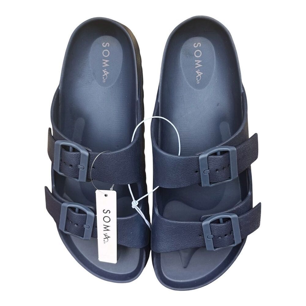 Soma Swim Sandals Navy Blue 8 NWT Summer Beach Vacation Sand Ocean Pool - Picture 5 of 9